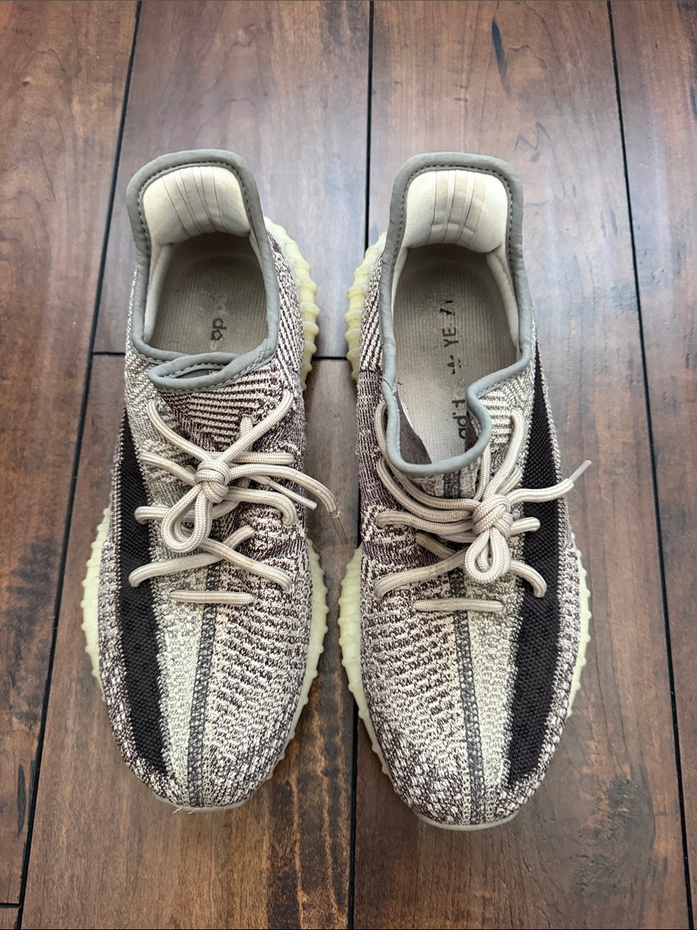 Yeezy- Neutral Beige Knit Mens Sneakers